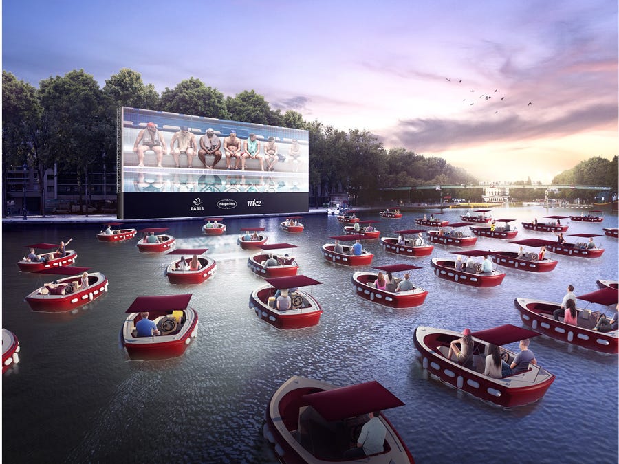 «سینما روی آب»؛ ابتکار پاریسی ها برای جذب مخاطب
